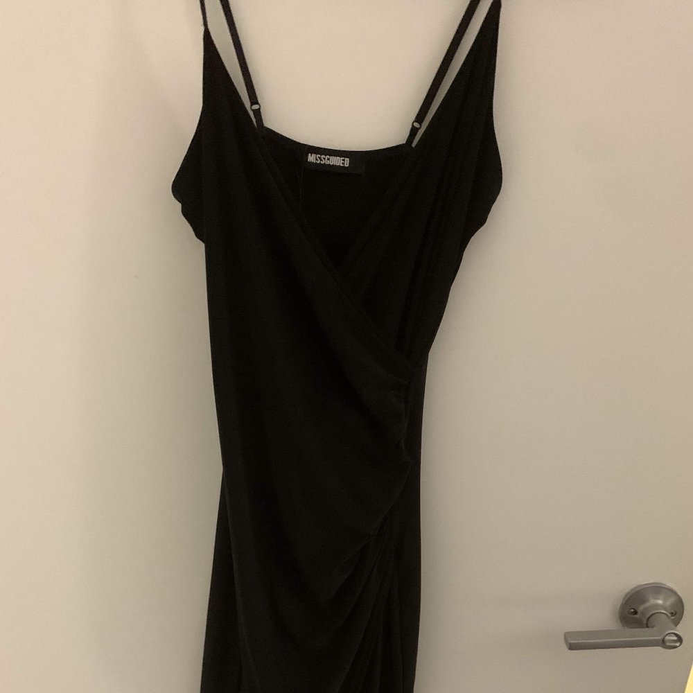 Missguided Black Bodycon Slit Dress